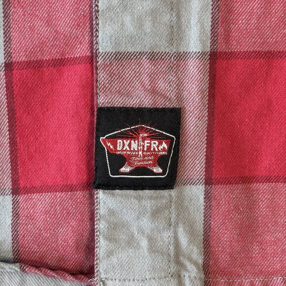 Dixxon Flannel Shirt Men XL Red Gray Plaid Fuego FR Flannel Flame Resistant Work - Picture 4 of 16